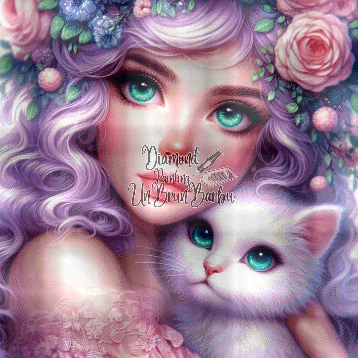 Tendre Secret du Chat Blanc (90cm x 90cm)