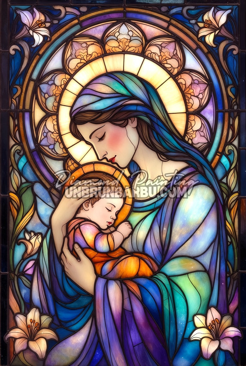 Diamond Painting - Tendresse Divine en Vitrail (60cm x 90cm)