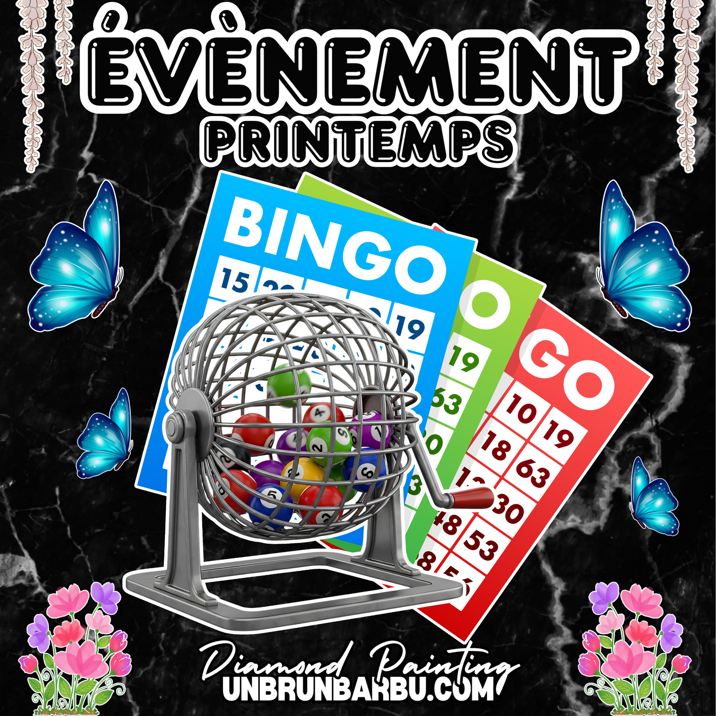 Toile Évènement Bingo - Unbrunbarbu (80cm x 80cm)