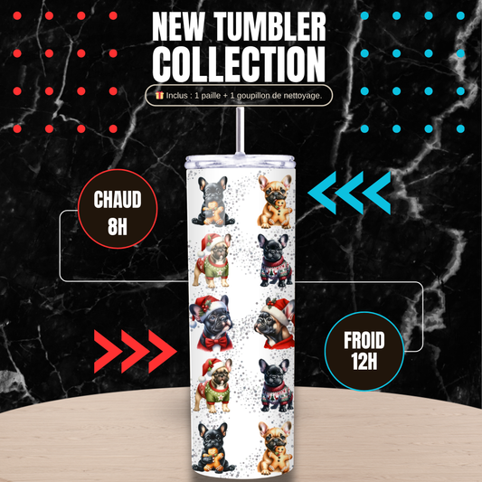 Tumbler Isotherme "Noël des Boubous" - Fait Main (Paille & Goupillon inclus)