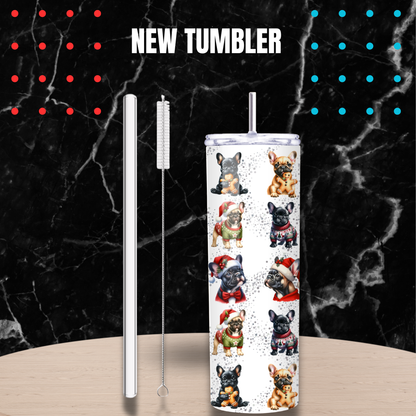 Tumbler Isotherme "Noël des Boubous" - Fait Main (Paille & Goupillon inclus)