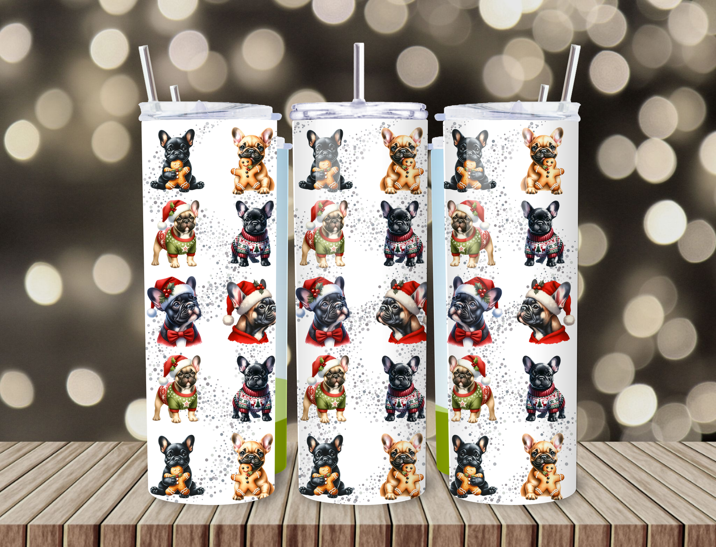 Tumbler Isotherme "Noël des Boubous" - Fait Main (Paille & Goupillon inclus)