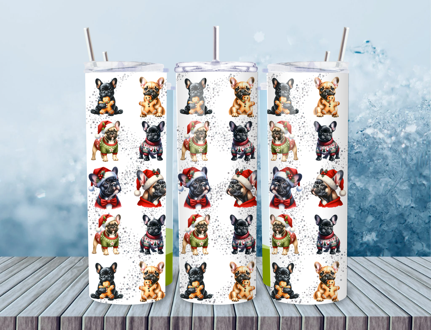 Tumbler Isotherme "Noël des Boubous" - Fait Main (Paille & Goupillon inclus)