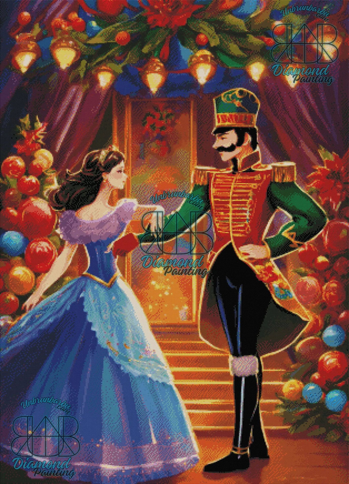 Valse Enchantée au Château de Noël. (80cm x 110cm). - UnBrunBarbu