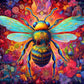 Abeille Éclatante aux Ailes Déployées. (80cm x 70cm). - UnBrunBarbu