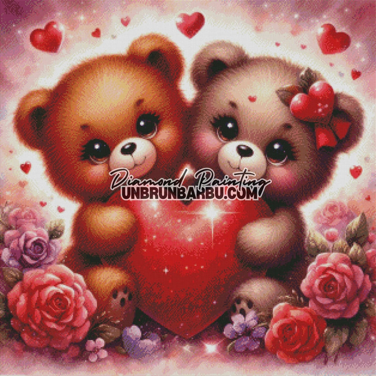 Amour en Peluche (80cm x 80cm) - UnBrunBarbu