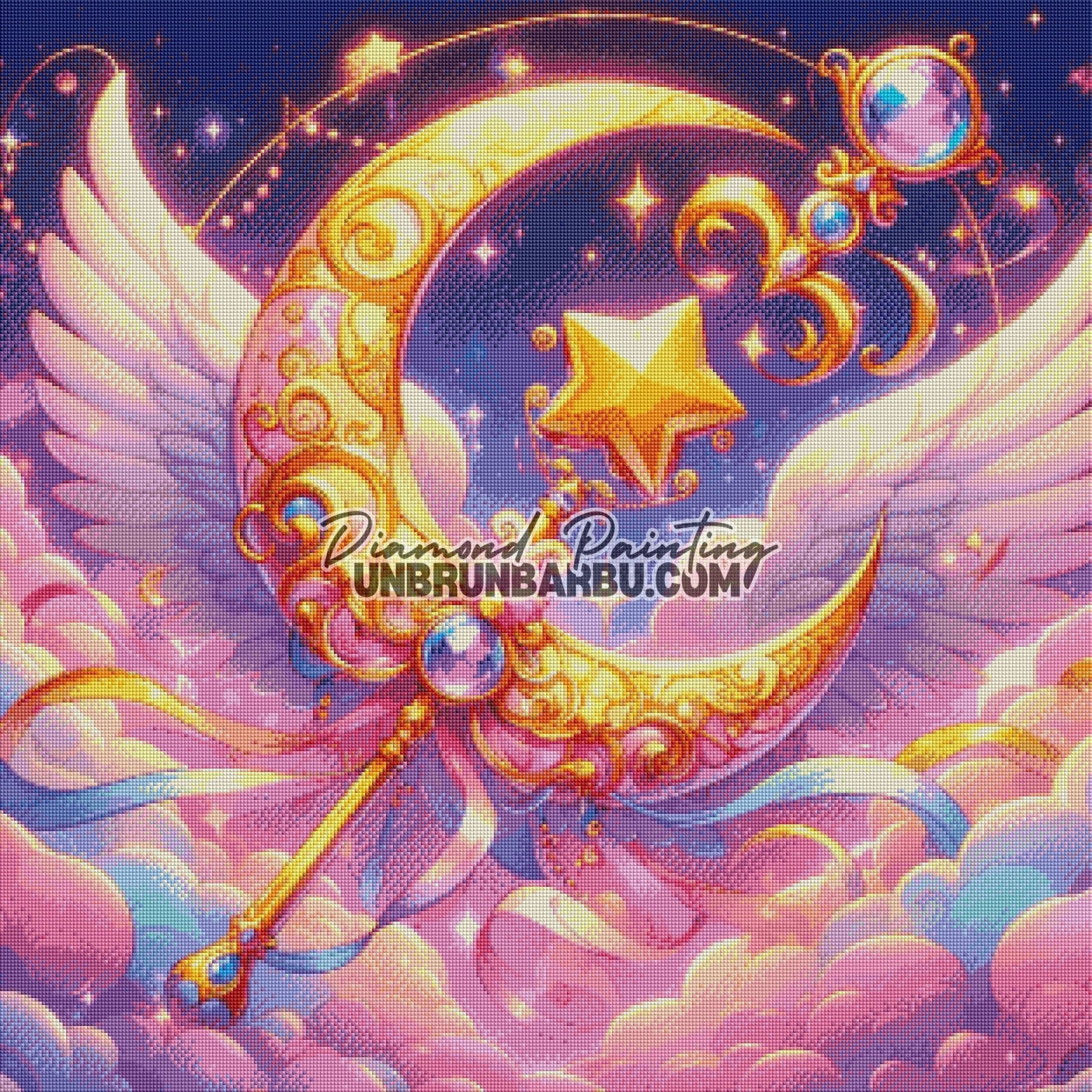 Baguette Lunaire des Étoiles (80cm x 80cm) - UnBrunBarbu