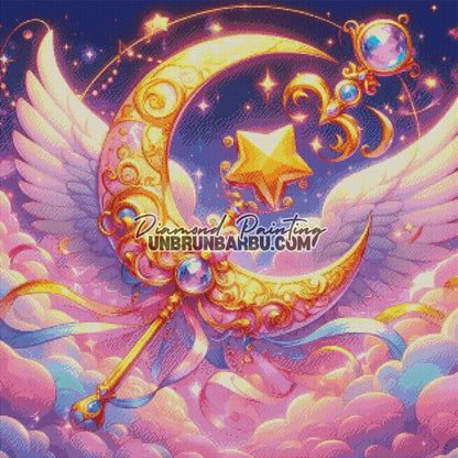 Baguette Lunaire des Étoiles (80cm x 80cm) - UnBrunBarbu