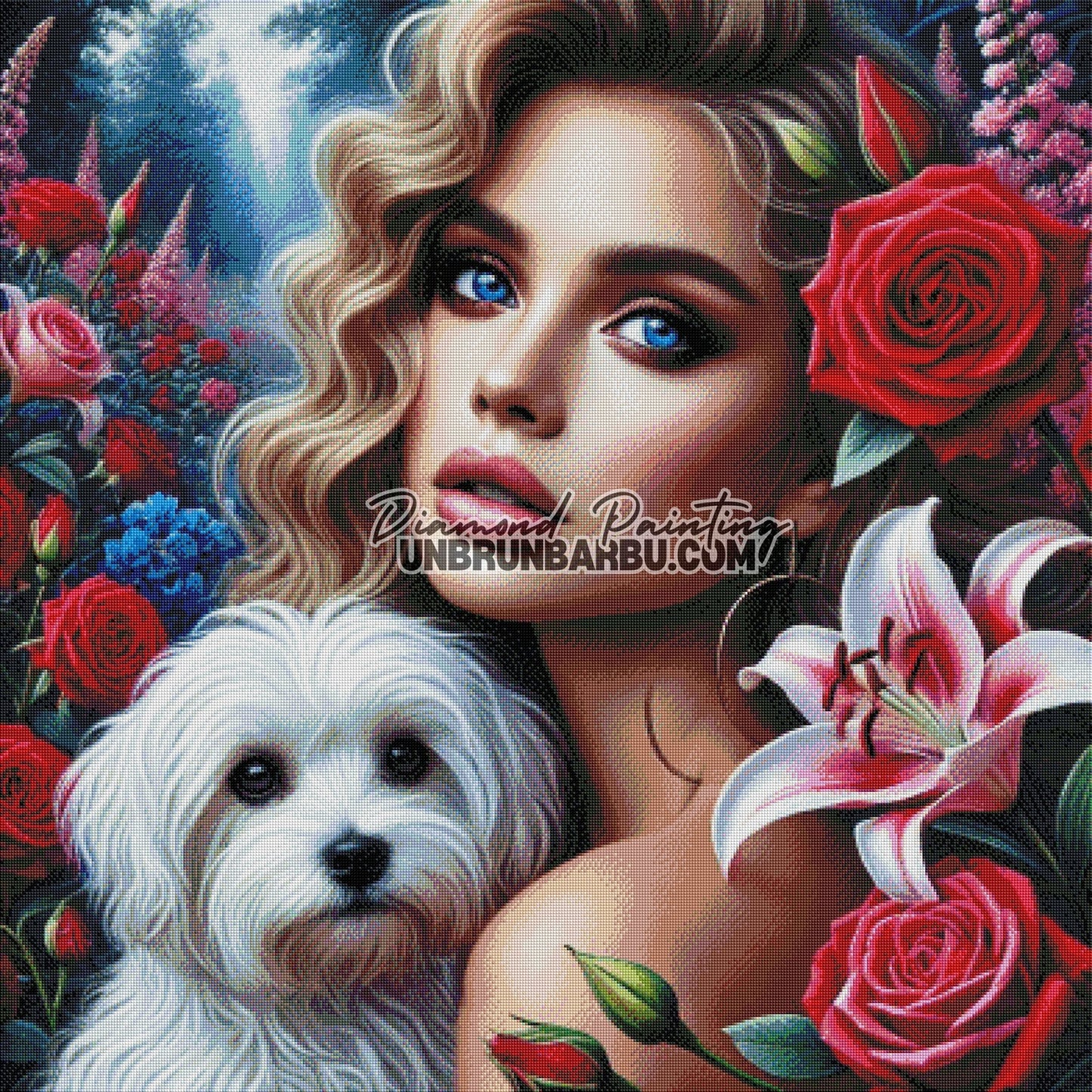 Bal des Fleurs et l'Innocence (100cm x 100cm) - UnBrunBarbu