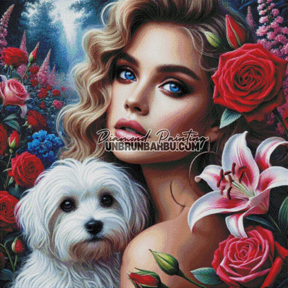 Bal des Fleurs et l'Innocence (100cm x 100cm) - UnBrunBarbu