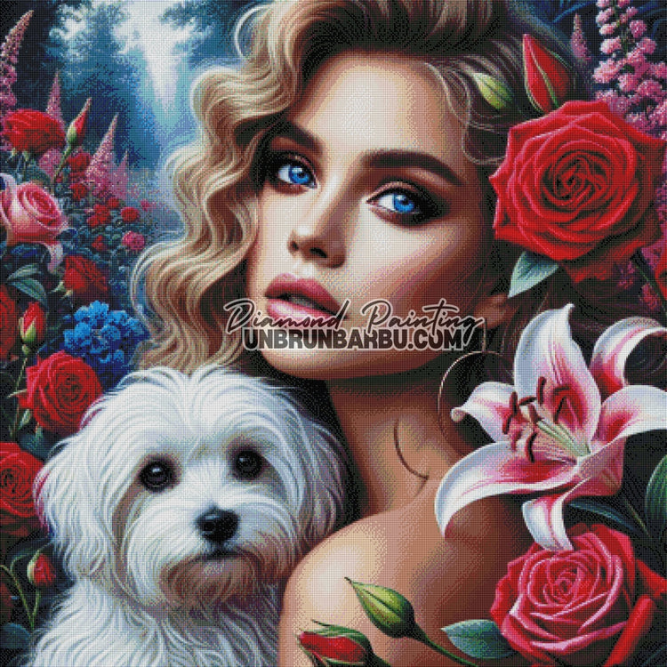 Bal des Fleurs et l'Innocence (100cm x 100cm) - UnBrunBarbu