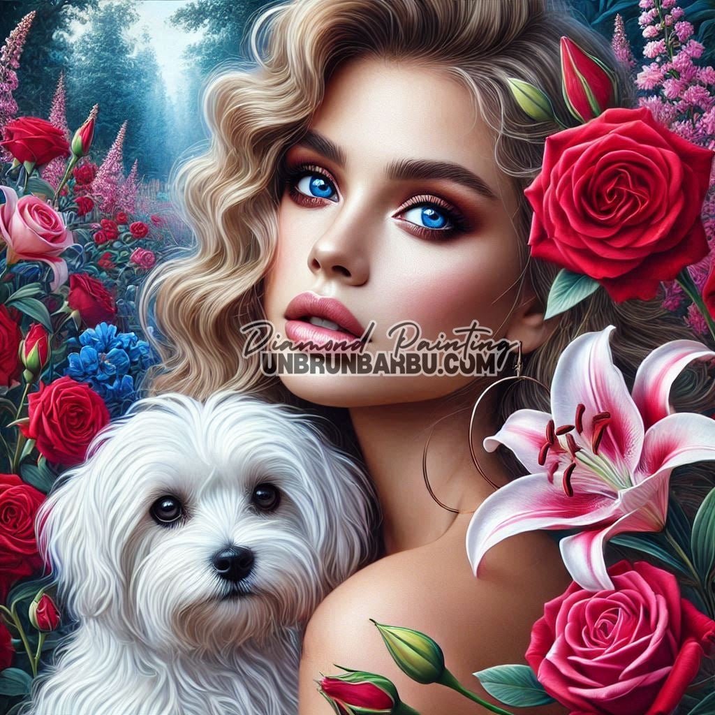 Bal des Fleurs et l'Innocence (100cm x 100cm) - UnBrunBarbu