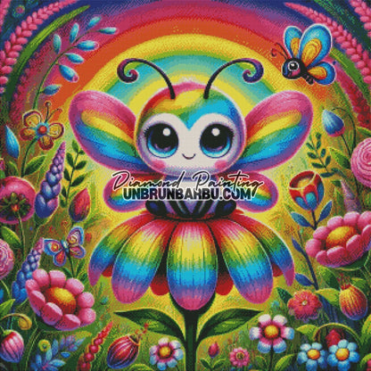 Ballet des Fleurs et des Insectes (80cm x 80cm) - UnBrunBarbu