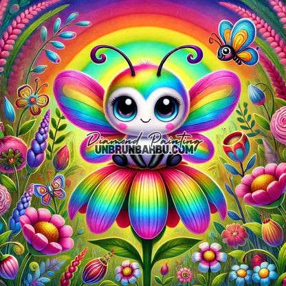 Ballet des Fleurs et des Insectes (80cm x 80cm) - UnBrunBarbu