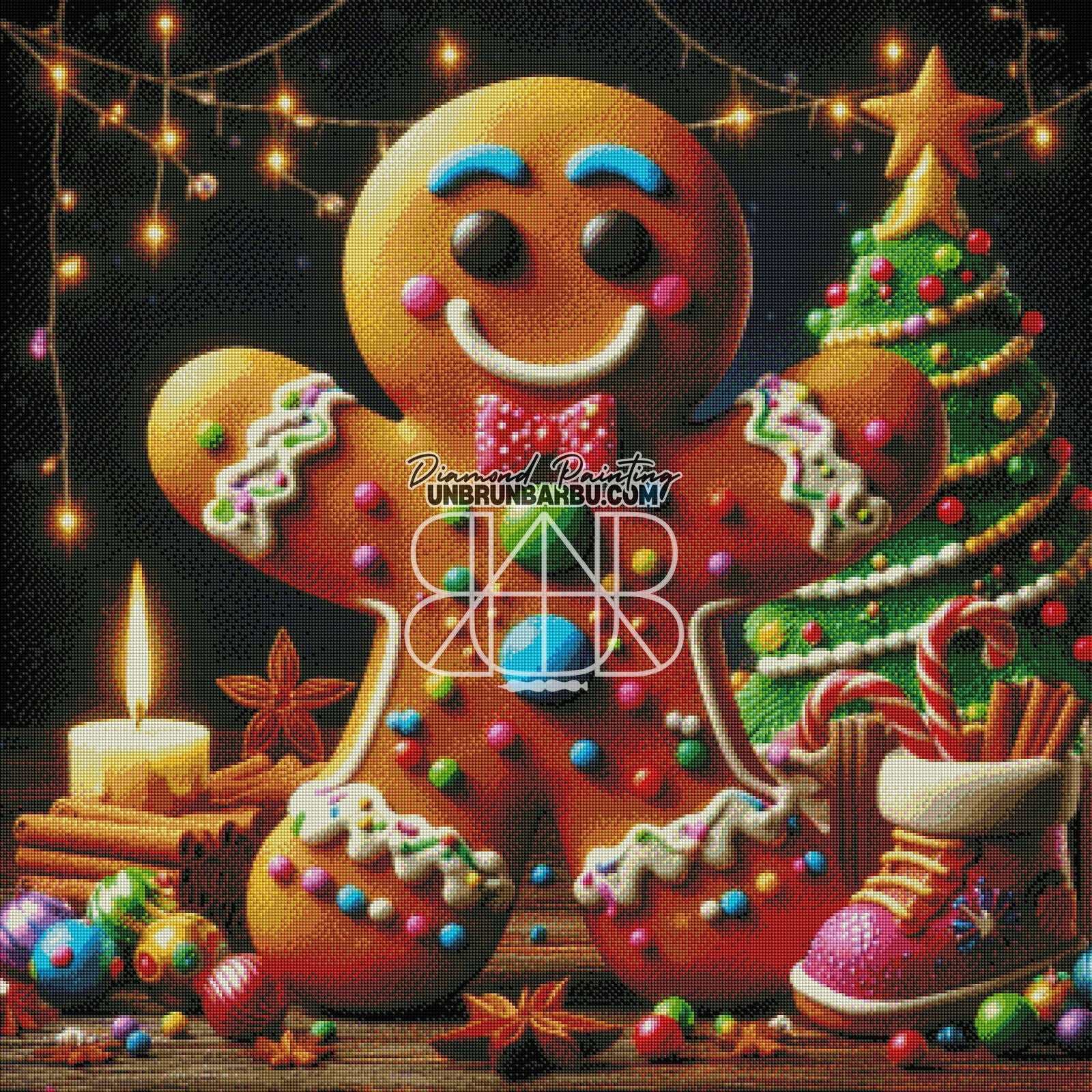 Bonhomme en Pain d'Épice Festif (90cm x 90cm) - UnBrunBarbu