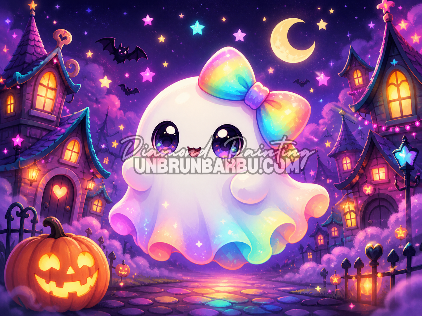 diamond painting boo village magique illustration 110x85