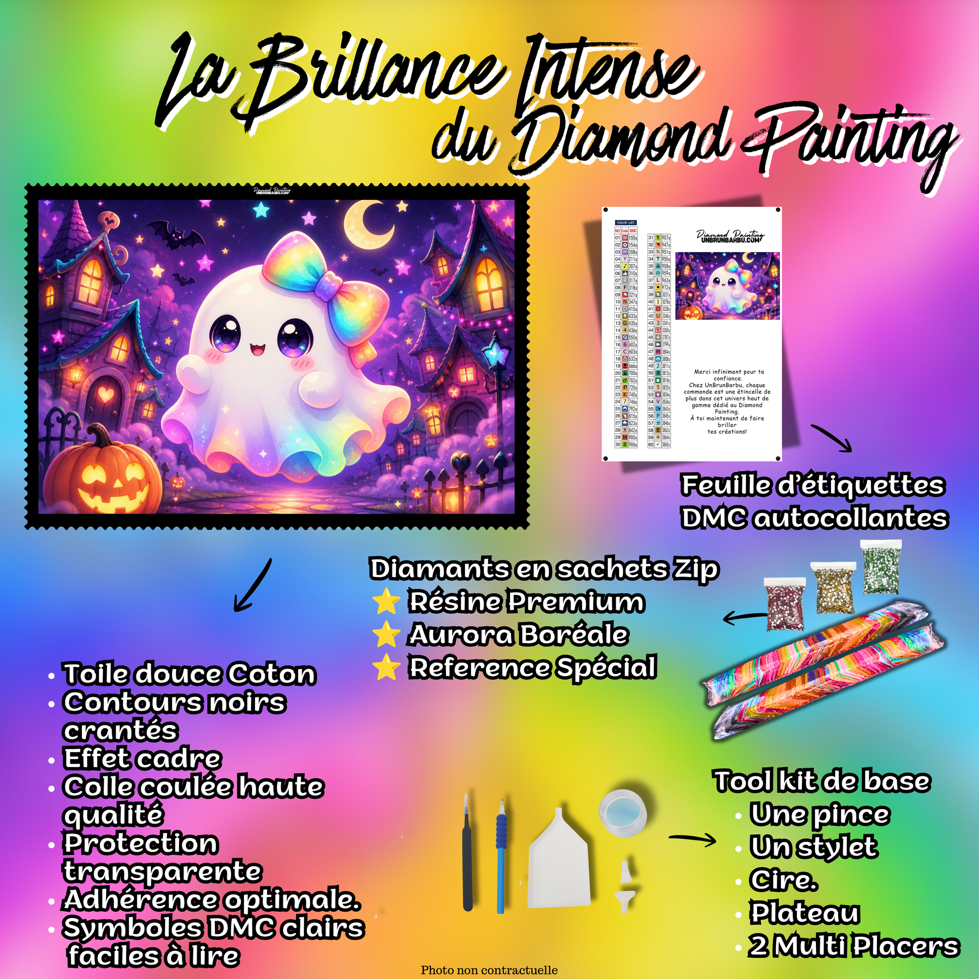 kit complet diamond painting boo village magique 110x85