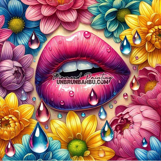 Bouche enchantée jardin des merveilles (80cm x 80cm) - UnBrunBarbu