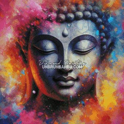 Bouddha des Couleurs Éveillées (80cm x 80cm) - UnBrunBarbu