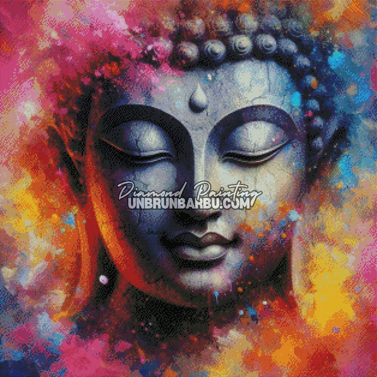 Bouddha des Couleurs Éveillées (80cm x 80cm) - UnBrunBarbu