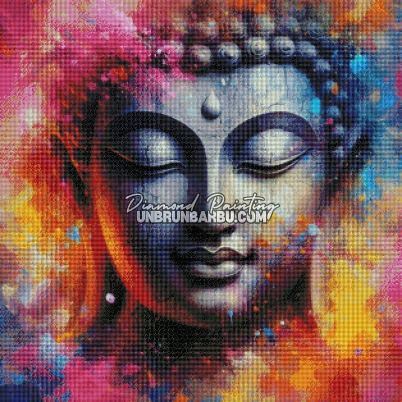 Bouddha des Couleurs Éveillées (80cm x 80cm) - UnBrunBarbu