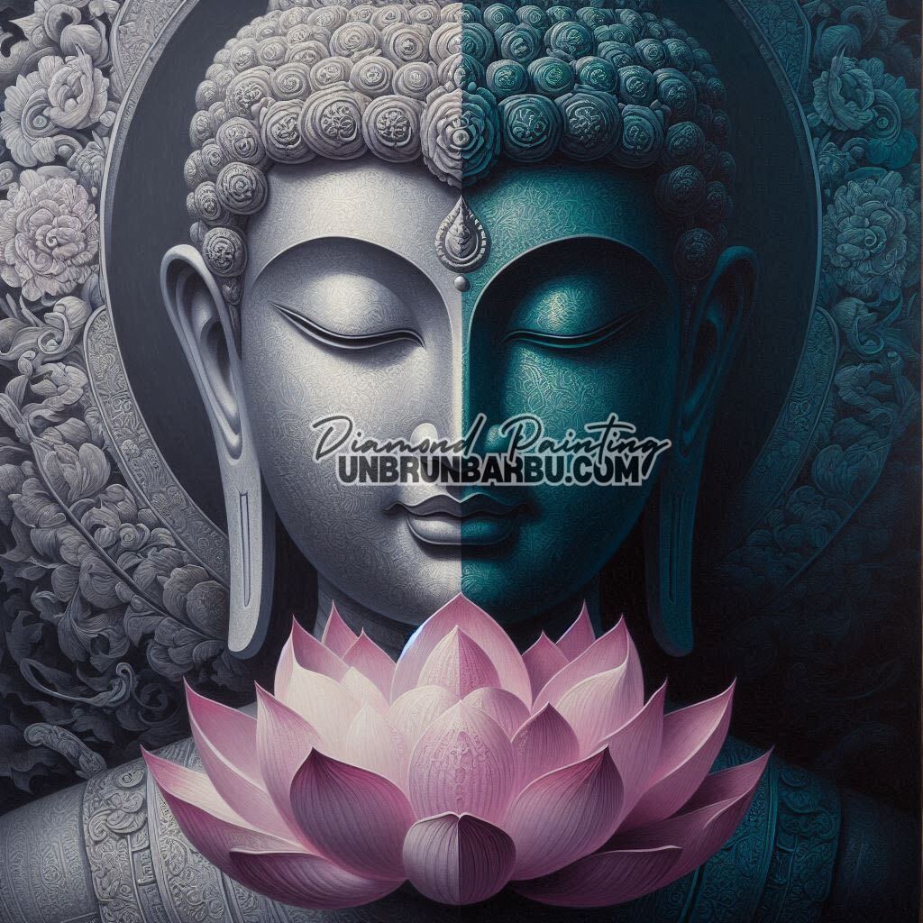 Boudha et le Lotus de l'Illumination (90cm x 90cm) - UnBrunBarbu