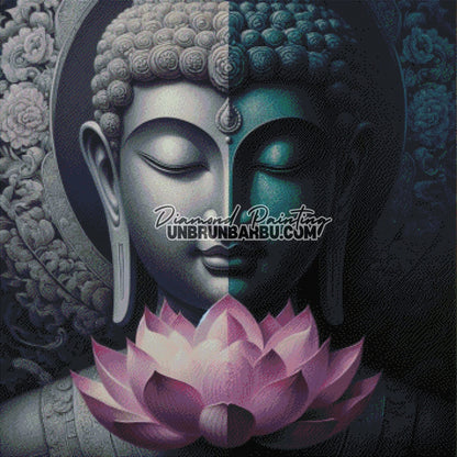 Boudha et le Lotus de l'Illumination (90cm x 90cm) - UnBrunBarbu