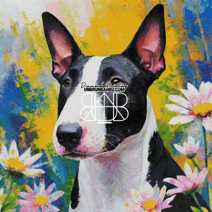 Bull Terrier Portrait artistique (90cm x 90cm) - UnBrunBarbu