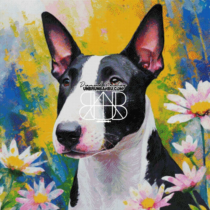 Bull Terrier Portrait artistique (90cm x 90cm) - UnBrunBarbu
