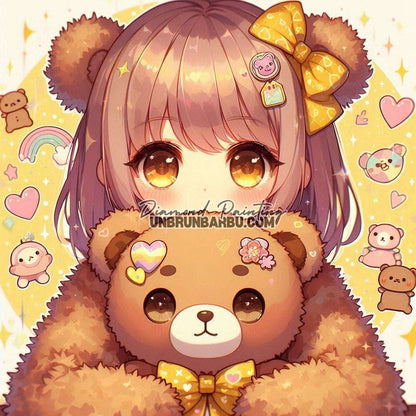 Câlin Kawaii D’ourson (80cm x 80cm) - UnBrunBarbu