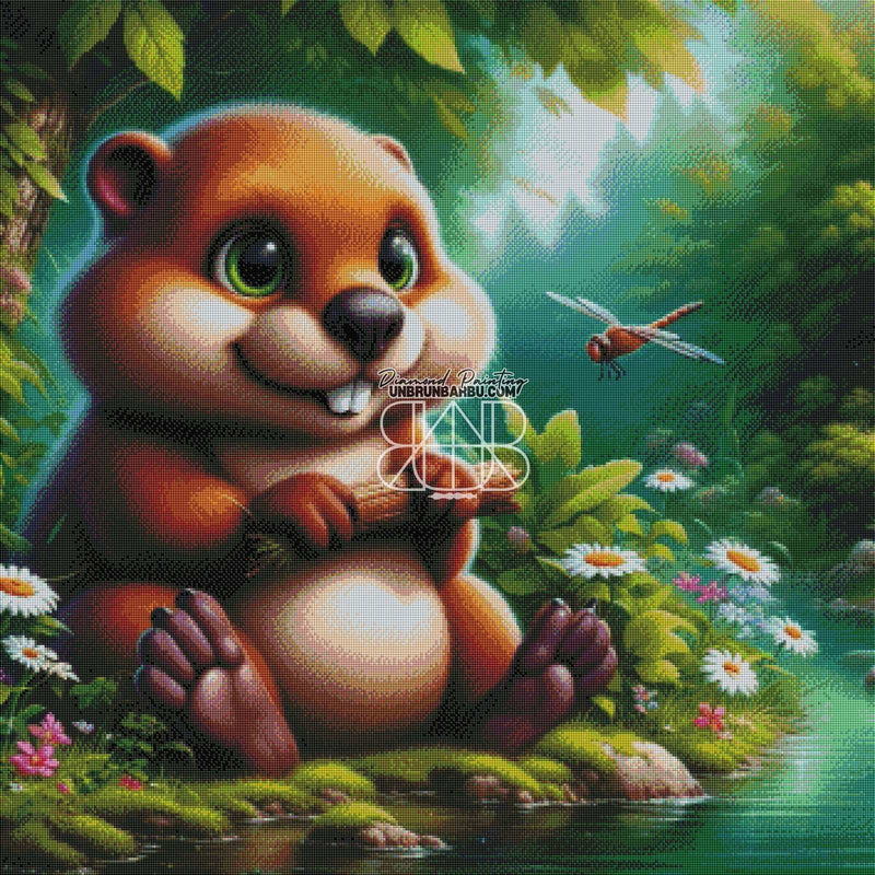Castor & Bois Précieux. (90cm x 90cm) - UnBrunBarbu