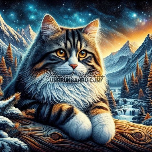 Chat Gardien des Montagnes (80cm x 80cm) - UnBrunBarbu