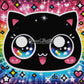 Chat Kawaii aux Rêves Arc - en - Ciel (60cm x 60cm) - UnBrunBarbu
