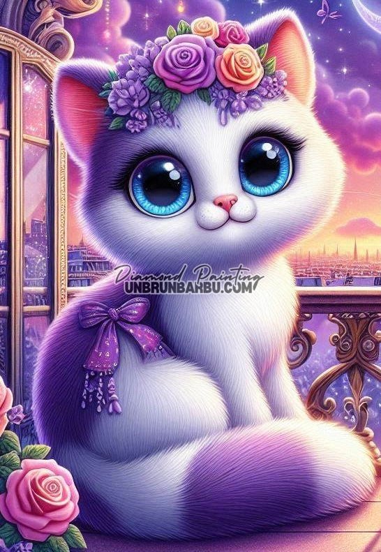 Chat sur le Balcon Parisien (60cm x 85cm) - UnBrunBarbu