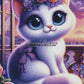 Chat sur le Balcon Parisien (60cm x 85cm) - UnBrunBarbu