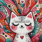 Chaton au Cœur d’Amour (50cm x 50cm) - UnBrunBarbu