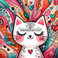 Chaton au Cœur d’Amour (50cm x 50cm) - UnBrunBarbu