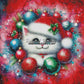 Chaton de Noël enchanté (90cm x 90cm) - UnBrunBarbu