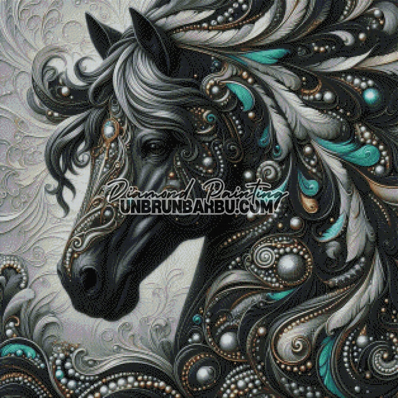 Cheval des Étoiles Oubliées (80cm x 80cm) - UnBrunBarbu