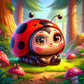 Coccinelle Enchantée, Forêt Magique (90cm x 90cm) - UnBrunBarbu
