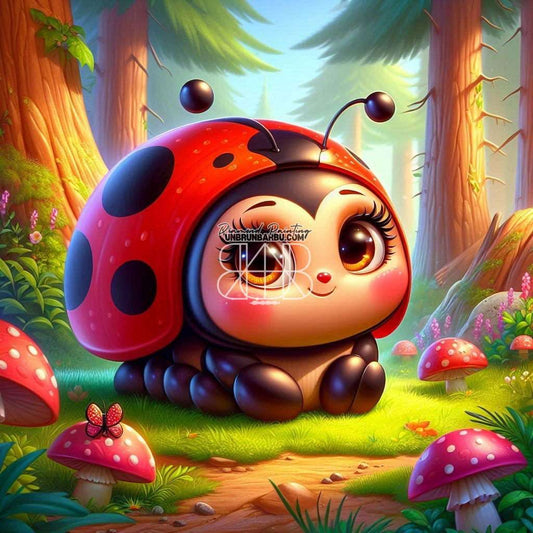 Coccinelle Enchantée, Forêt Magique (90cm x 90cm) - UnBrunBarbu