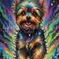 Course frénétique sous les Aurores Canines. (50cm x 90cm). - UnBrunBarbu