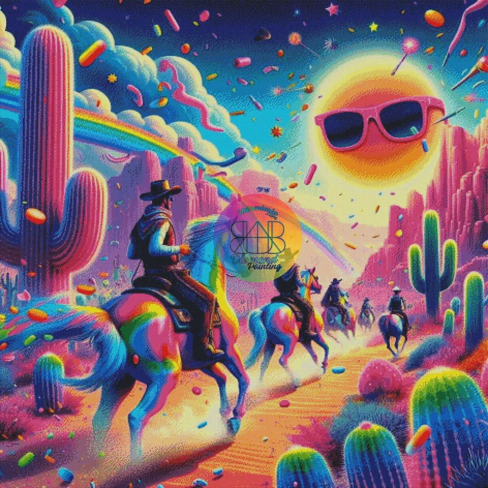 Cow - Boys Psychédélique. (120cm x 120cm). - UnBrunBarbu