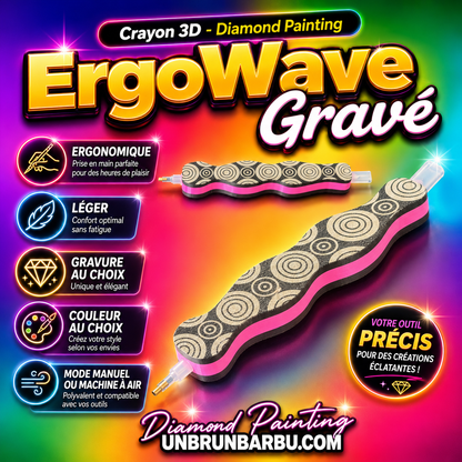 Crayon 3D Diamond Painting ErgoWave gravé ergonomique et personnalisable