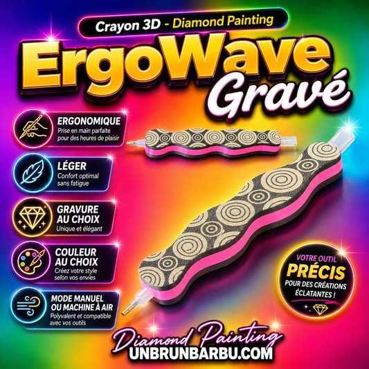 Crayon 3D Diamond Painting ErgoWave gravé ergonomique et personnalisable