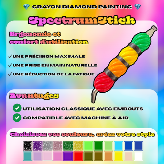 crayon diamond painting spectrumstick multicolore personnalisation