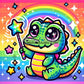 Crocodile de l’Arc - en - Ciel (60cm x 60cm) - UnBrunBarbu