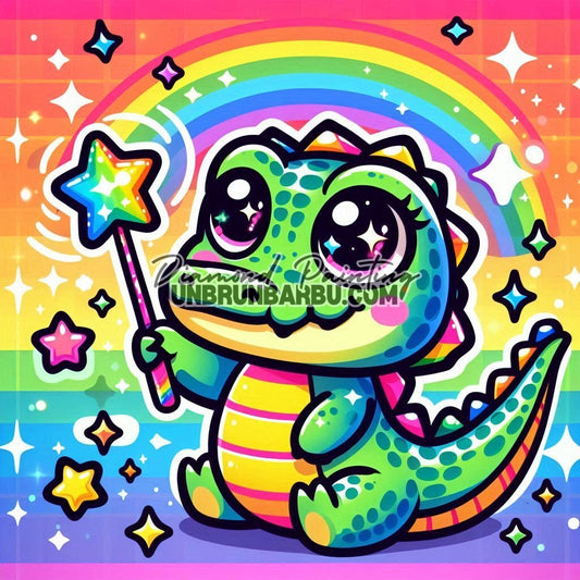 Crocodile de l’Arc - en - Ciel (60cm x 60cm) - UnBrunBarbu