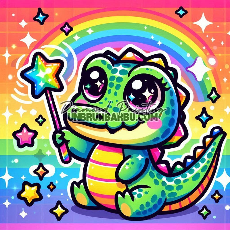 Crocodile de l’Arc - en - Ciel (60cm x 60cm) - UnBrunBarbu