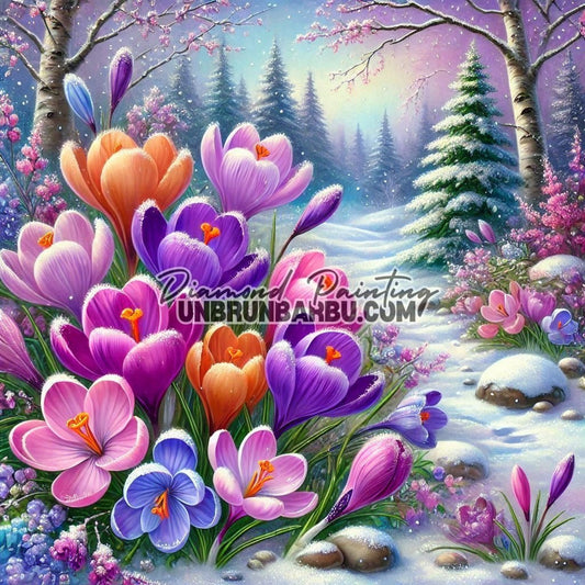 Crocus du Premier Dégel (90cm x 90cm) - UnBrunBarbu